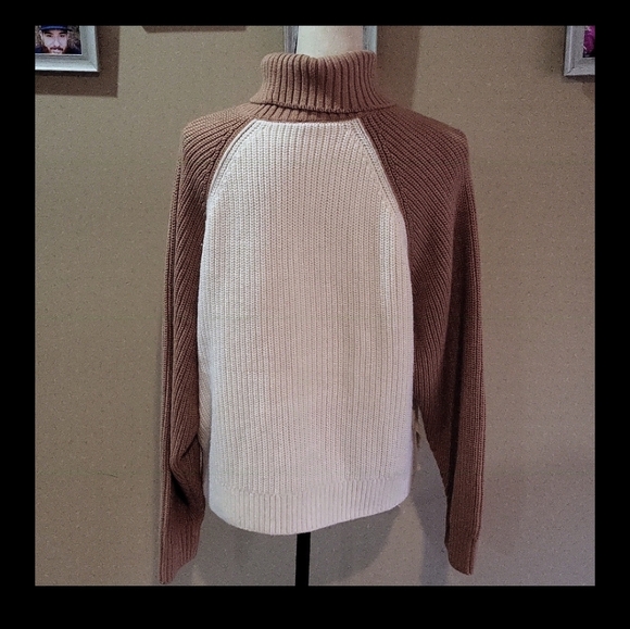 PINK Victoria's Secret Cream and Tan Turtleneck Sweater - Picture 6 of 11